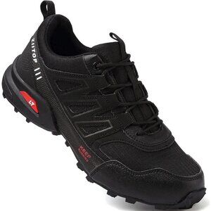 🆕Trail Running Shoes Men Black Hiking Shoes Outdoor Breathable Walking Shoes